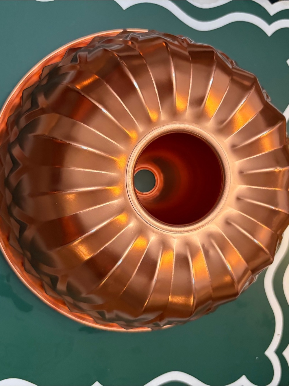 Shiny Copper Fluted Bundt Pan